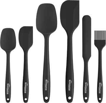 NileHome Silicone Spatula Set, 6 Pieces Food Grade Kitchen Utensils with Silicone Brush Heat Resistant BPA-free Rubber Spatula for Scraping, Baking