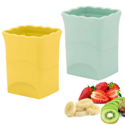 quskay 2-Pack Strawberry Slicer Cup Cutter: Fruit Cup Cutter Slicer Cup Chopper for Strawberries Egg Banana Slicer Quickly Making Fruit Vegetable Salad Strawberry Cutter Mini Slicer Kitchen Gadget