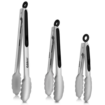 Tongs For Cooking - Heat Resistant 600 Degrees Stainless Steel Kitchen Tong, Heavy Duty Metal Locking Tongs - Perfect for Food