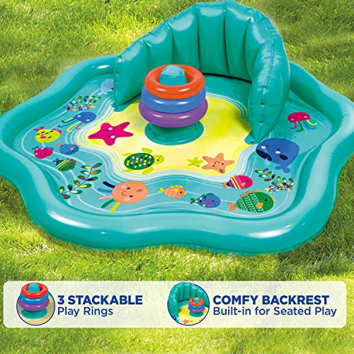 SwimSchool Infant Baby Pool Floats, Free Swimming, Super Buoyant – Ages 6-24 Months – Multiple Colors/Styles – Adjustable Canopies and Seats, Splash & Play Baby Floaties
