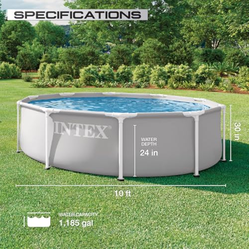 INTEX 26701EP 10Ft X 30In Prism Frame Premium Above Ground Swimming Pool Set with Filter Pump