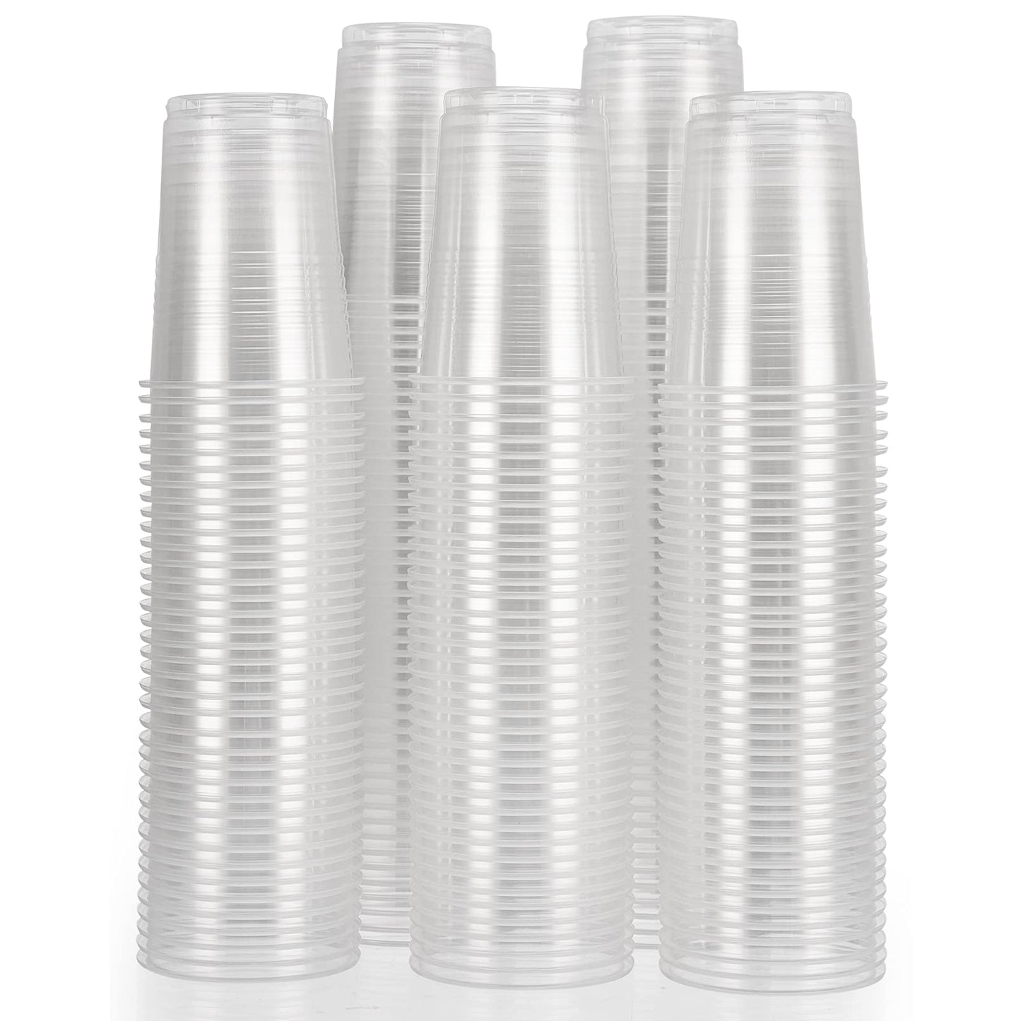 Clear Plastic Party Cups - 100 Pack, 8 Oz Each