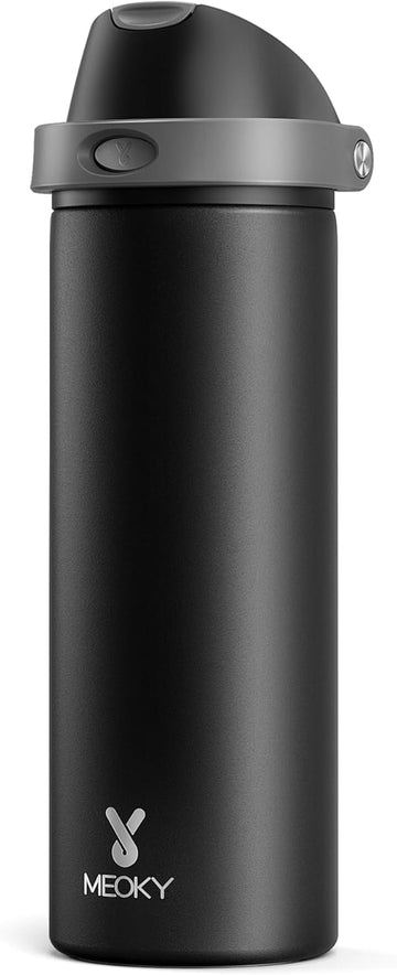 24 oz Insulated Water Bottle for Sports: Meoky Stainless Steel Water Bottle with 2-in-1 Straw and Spout Lid - Leak Proof, Cold for 24 Hours