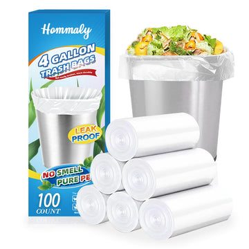 4 Gallon 100pcs Small Clear Trash Bags Strong Clear Garbage Bags, Bathroom Trash Can Bin Liners, Plastic Bags for Office Home Kitchen