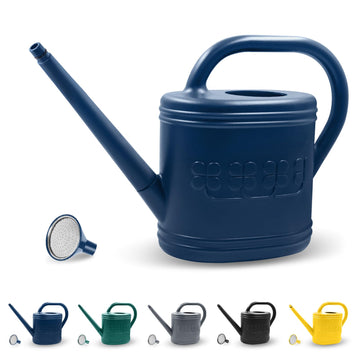 2 Gallon Watering Can, Outdoor Watering Can for Plants, Garden Water Can with Removable Long Spout and Stainless Steel Sprinkler Head
