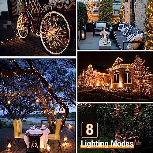 btfarm 4 Pack Solar String Lights Outdoor, Total 132FT 320LED Fairy Lights