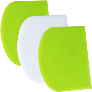 SURDOCA Dough Scraper Bench Scraper - 3P 4.7x3.7" Plastic Flexible Bowl Scraper