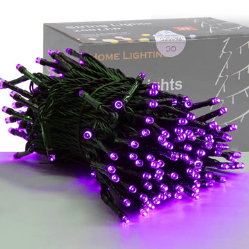 HOME LIGHTING 66ft Halloween Decorative Mini Lights, 200 LED Green Wire Fairy Starry String Lights Plug in, 8 Lighting Modes, for Indoor Outdoor Xmas