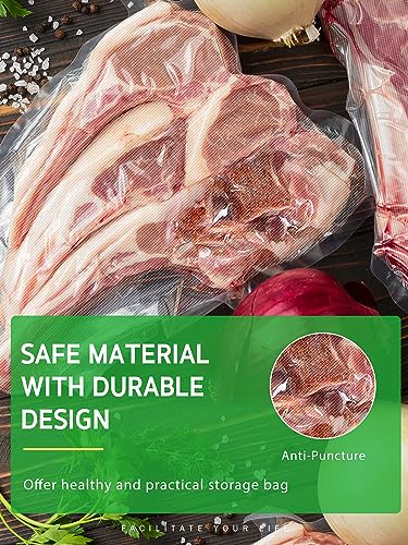 Syntus Vacuum Sealer Bags, 6 Pack 3 Rolls 11" x 20' and 3 Rolls 8" x 20' Commercial Grade BPA Free Bag Rolls, Food Vac Bags for Storage, Meal Prep or Sous Vide