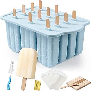 Popsicles Molds, Meetrue 12 Pieces Silicone Popsicle Molds Easy-Release BPA-free Popsicle Maker Molds Ice Pop Molds Homemade Popsicle Ice Pop Maker
