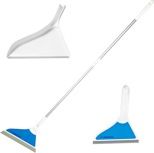 Helio AirBroom 3 Piece Kit All Surface Sweeper and Squeegee for Wet and Dry Cleaning Dust, Dirt, Liquids, Pet Hair, Tile, Hardwood Floors, Carpet