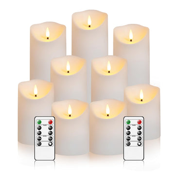 Nimiko Flameless Candles with Remote, Battery Operated Flickering Flameless Candles, LED Candles with Timer 2/4/6/8H, with Realistic LED Candles Set