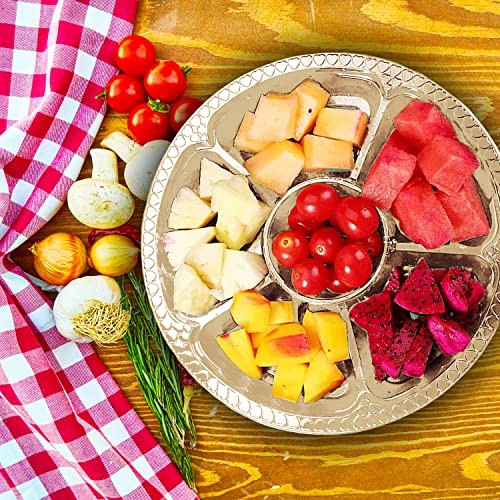 Tiaiidi 12 Pack Plastic Appetizer Trays with Lids,Disposable Compartment Serving Platters,6 Sectional Catering Trays for Serving Food
