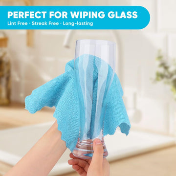 Orighty Microfiber Cleaning Cloth, 24 Pack Highly Absorbent Cleaning Rags, Household Cleaning Supplies, Reusable Lint Free Cloths Microfiber Rag