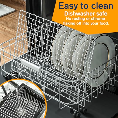 2PCS Cooling Racks for Cooking and Baking - 10" x 15"Heavy Duty Stainless Steel Wire Rack for Baking, Grilling, Roasting - Oven & Dishwasher Safe - Fits Jelly Roll Sheet Pan-Silver