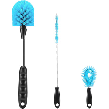 12.2 inch Bottle Brush Set of Three, Washable Coffee Cups, Water Bottles, Baby Bottles, Straws, to-go Cups