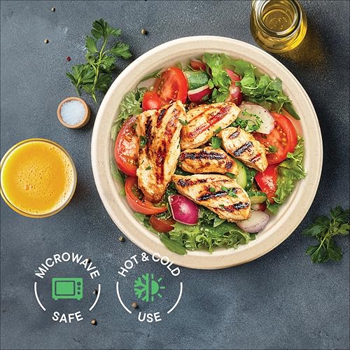 100% Compostable Paper Plates, Heavy Duty Disposable Plates [125-Pack] 9 Inch Plates - Eco-Friendly, Biodegradable Sugarcane Bagasse, Natural Unbleached Brown 9" Dinner Paper Plate Disposable