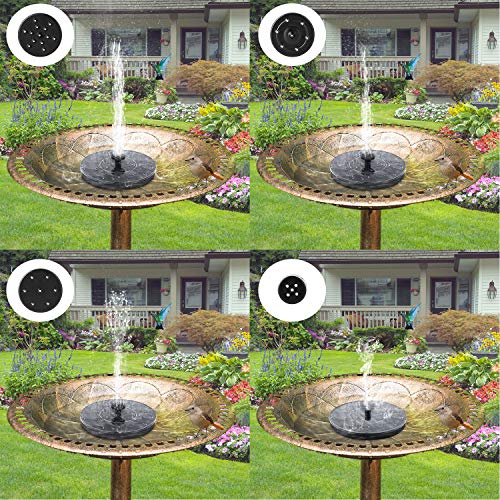 Mademax 1W Solar Bird Bath Fountain Pump, Solar Fountain, Free Standing Floating Solar Powered Water Fountain Pump for Bird Bath, Garden, Pond, Pool, Outdoor