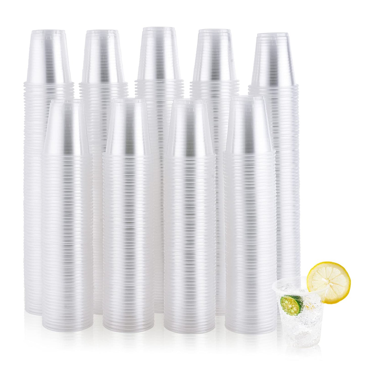 JOLLY CHEF 𝟔𝟎𝟎 𝐏𝐚𝐜𝐤 5 oz Clear Plastic Cups,5 Ounce Disposable Cups for Picnic, BBQ, Travel, Halloween, Christmas Parties and Events