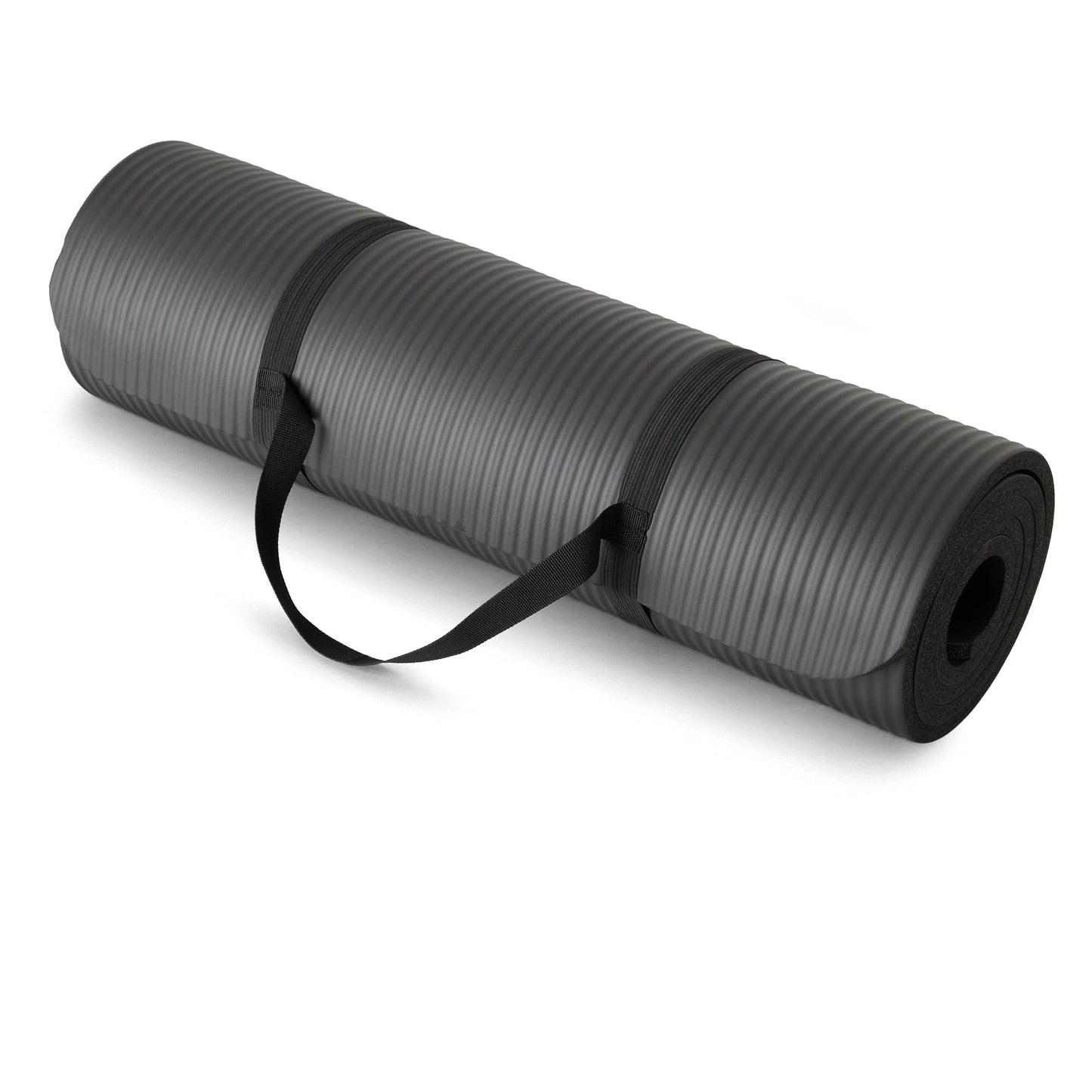 Basics Extra Thick Exercise Yoga Mat with Carrying Strap