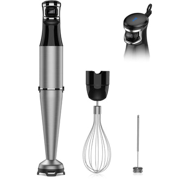 Immersion Blender Handheld 1100W 3 in 1 Corded Stick Hand Blenders for Kitchen with Trigger Speed Control, with Whisk, Milk Frother Attachemnts