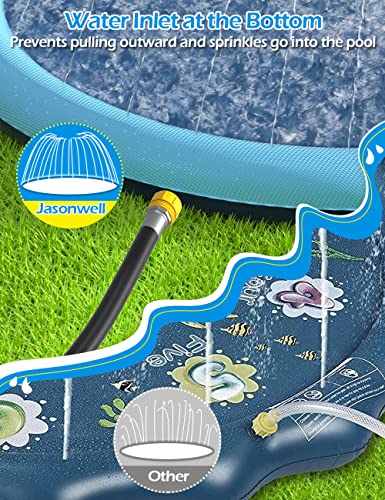 Kids Dog Splash Pad Sprinkler - Jasonwell Non Slip Dog Sprinkler Pad Splash Pool Puppy Dogs Pool Summer Outdoor Water Toys Backyard Durable Splash Pad for Toddlers Kids Small Medium Large Dogs Pet