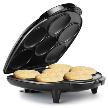 Holstein Housewares Non-Stick 6-Section Multi-Food Maker - Arepas, Mini Pancakes, Corncakes and More - Black,12 Inch