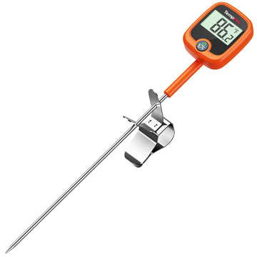 TempPro TP509 Candy Thermometer with Pot Clip, 10" Long Probe Instant Read Meat Food Thermometer with LCD, Cooking Oil Deep Frying Thermometer