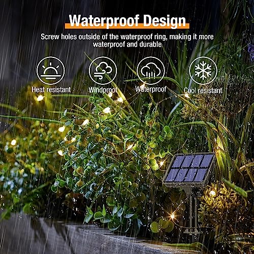 btfarm 4 Pack Solar String Lights Outdoor, Total 132FT 320LED Fairy Lights