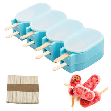 2Pcs Popsicle Silicone Molds with Cover Reusable Frozen Ice Cream Candy Dessert Cakesicle Moulds DIY Ice Lolly 3D Chocolate Molds