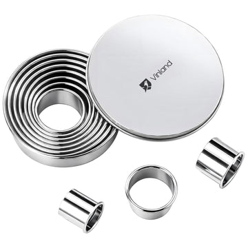 12 Pcs 304 Stainless Steel Biscuit Cutter Set - Round Cookie Cutters for Baking (1/2/3/4/5'') with Storage Box