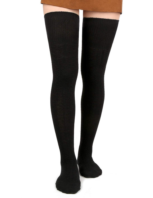 Moon Wood Women Thigh High Socks Extra Long Cotton Knit Warm Thick Tall Over the Knee Boot Stockings Leg Warmers Daily Wear