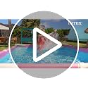 INTEX Metal Frame 7 ft x 5 ft x 23.5 in Above Ground Pool Set, Rectangular Swimming Pool with Steel Frame