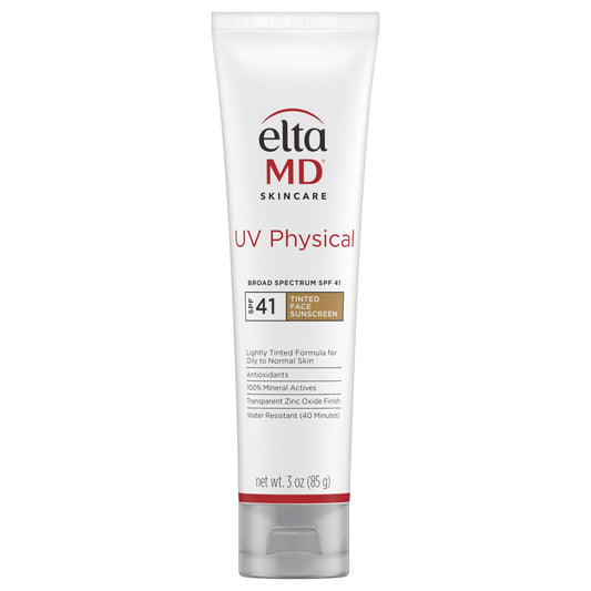 EltaMD UV Physical Tinted Sunscreen SPF for Face, 100% Mineral Active Sunscreen, Transparent Zinc Oxide Finish