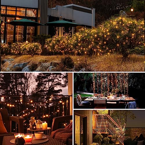 btfarm 4 Pack Solar String Lights Outdoor, Total 132FT 320LED Fairy Lights