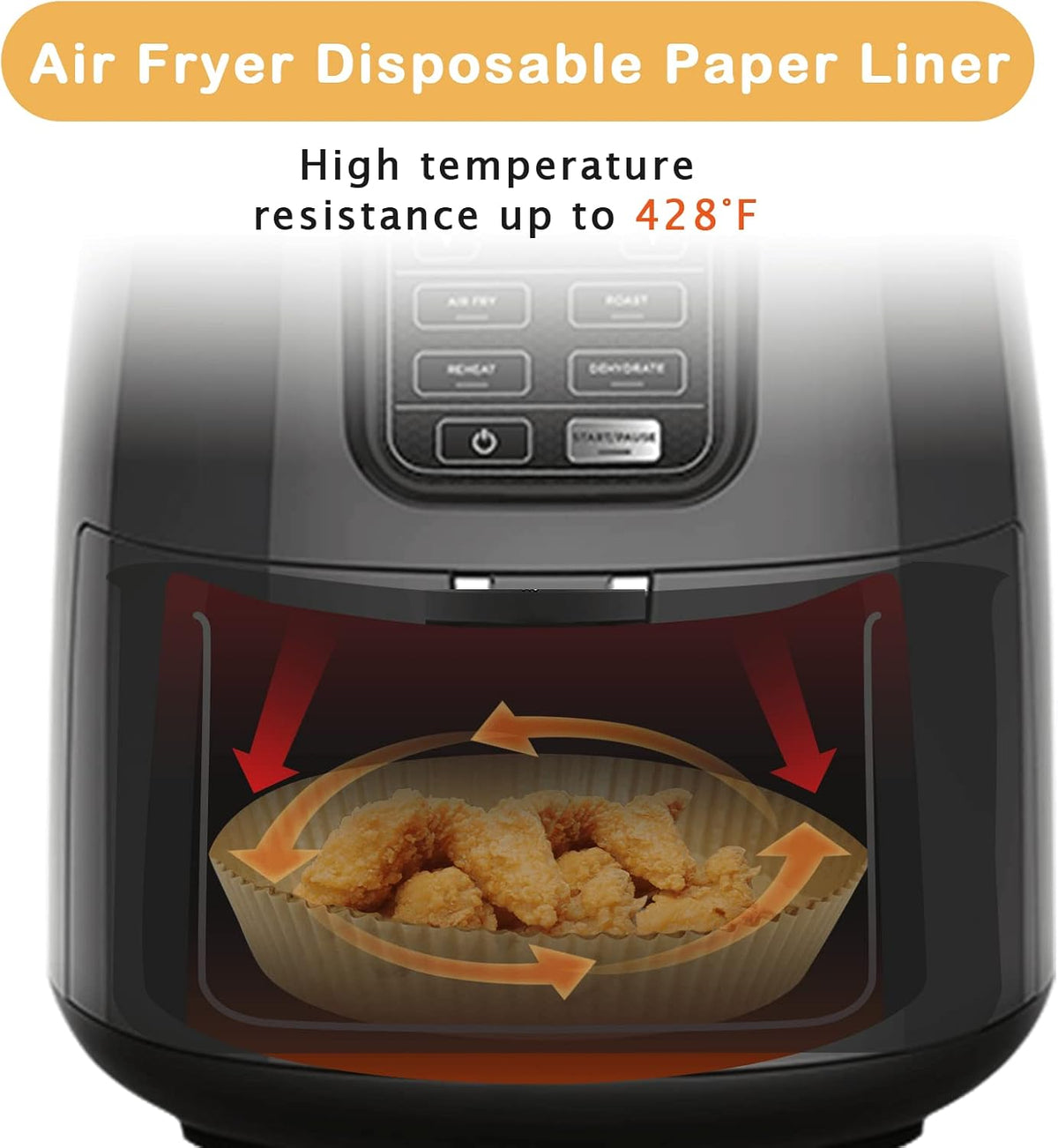 SIUDANGKA Air Fryer Liners for Ninja Air Fryer, 100 Pcs Disposable Paper Liner for most 4-8QT AirFryer