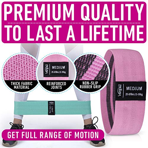 Resistance Bands for Working Out with Workout Bands Guide. 4 Booty Bands for Women Men Fabric Elastic Bands for Exercise Bands Resistance Bands