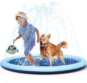 VISTOP 67" Non-Slip Splash Pad for Kids and Dogs, Thickened Sprinkler Pool for Toddlers, Outdoor Backyard Water Toys, Fun Fountain Play Mat
