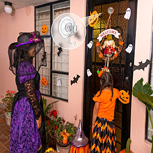 VIS'V Wreath Hanger, Large Suction Cup Wreath Hooks, Heavy Duty, 22 LB Capacity, Removable and Reusable, Clear, 2 Pcs