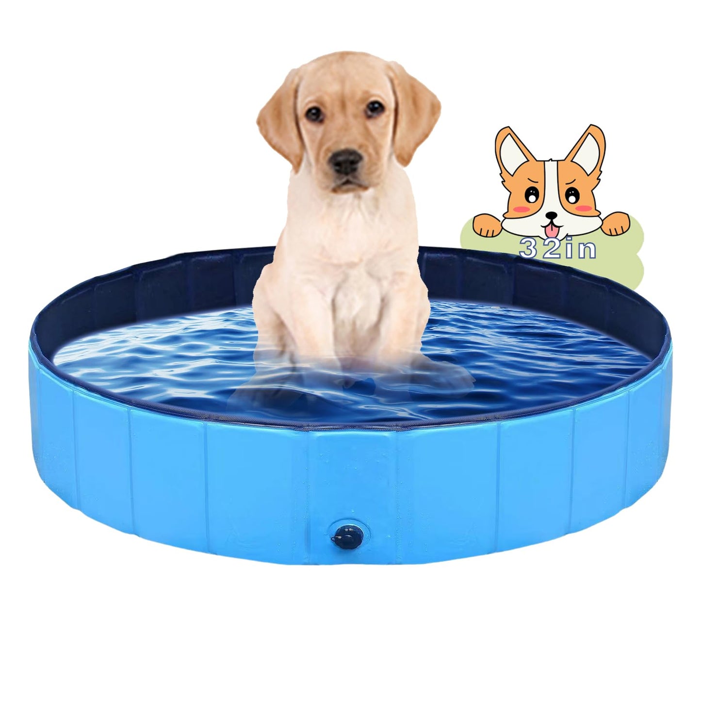 Dog Pool Foldable pet Pool Dog Swimming Pool Portable Suitable for Indoor and Outdoor use (32x8in)