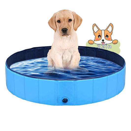 Dog Pool Foldable pet Pool Dog Swimming Pool Portable Suitable for Indoor and Outdoor use (32x8in)