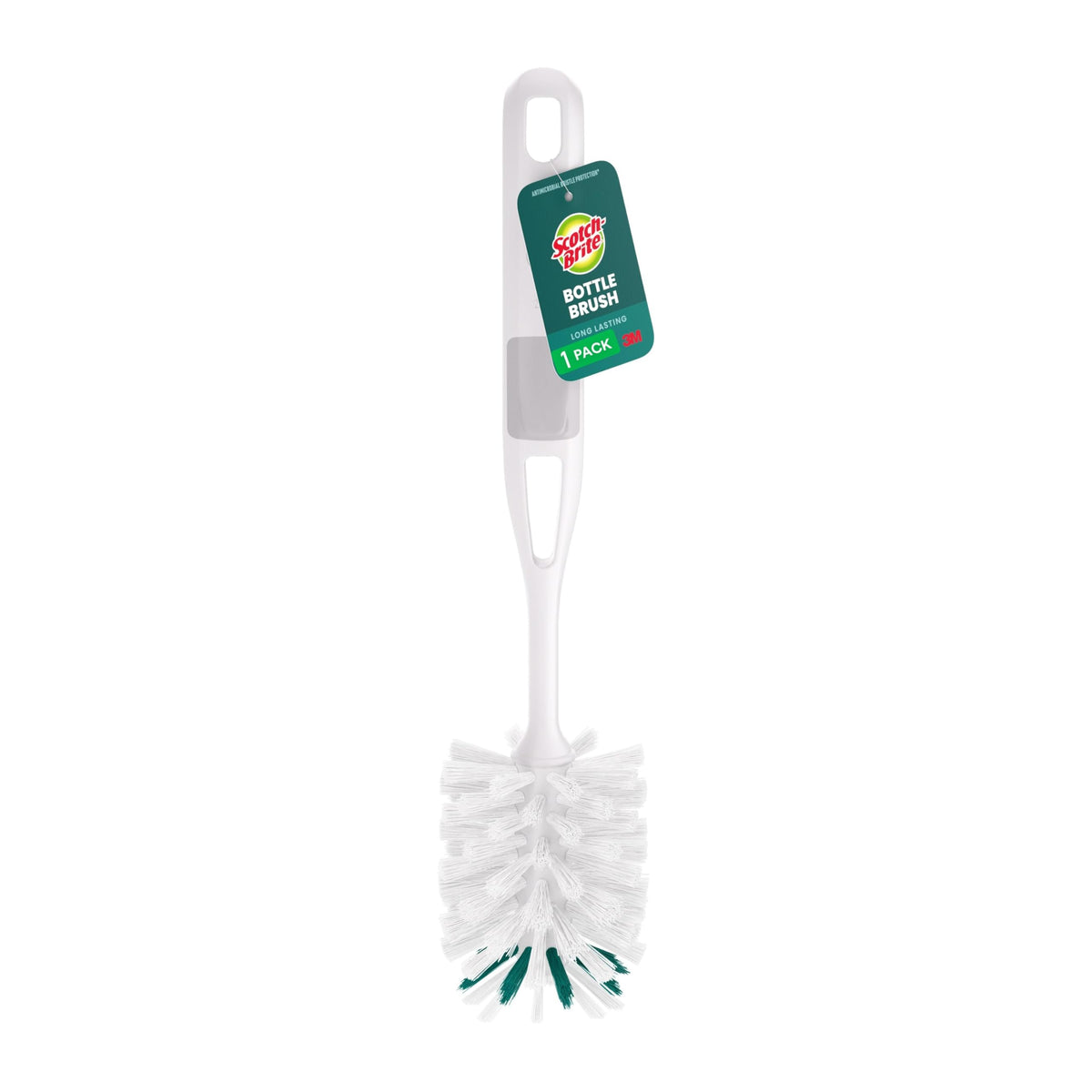 Scotch-Brite Glass and Water Bottle Brush, Long-Lasting, Safe on Glassware, Shaker Bottles, Food Processors, & More, Non-slip handle, Durable, Reusable, Clean in Top Rack of Your Dishwasher