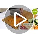 FANTEXY Crinkle Cutter for Veggies, Stainless Steel French Fry Cutter for Potatoes Cucumbers Carrot, Crinkle Cut Knife Wavy Chopper Waffle Fry Cutter, Black