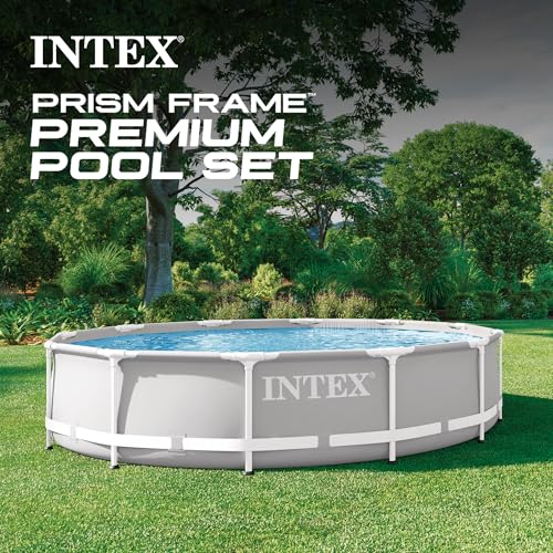 INTEX 26710EH Prism Frame Premium Above Ground Swimming Pool: 12ft x 30in – SuperTough Puncture Resistant – Rust Resistant – Easy Assemble – 1718 Gallon Capacity – Pool Only