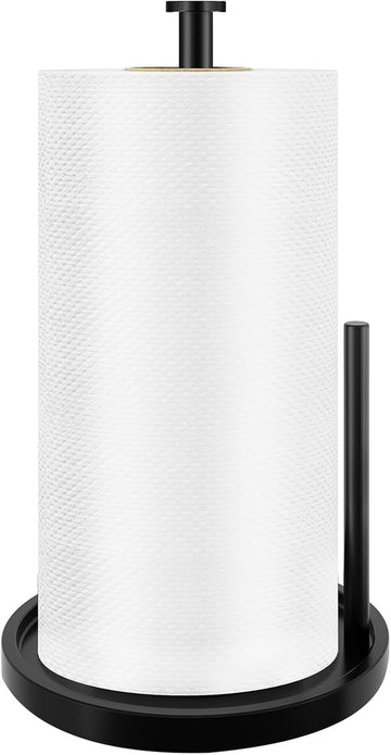 Paper Towel Holder Countertop, Standing Paper Roll Holder with Anti Slip Weighted Base, Stainless Steel Freestanding Paper Towel Holder for Kitchen