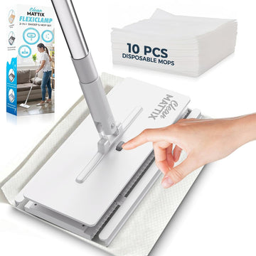 FlexiClamp Sweep & Mop Kit - Compatible with Swiffer Pads, Durable Cleaning Tool for Hardwood, Tile, Marble & Laminate Floors, Home