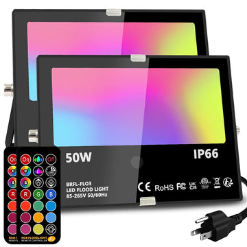 Led Flood Light Outdoor, 50W RGB Color Changing Landscape Lighting