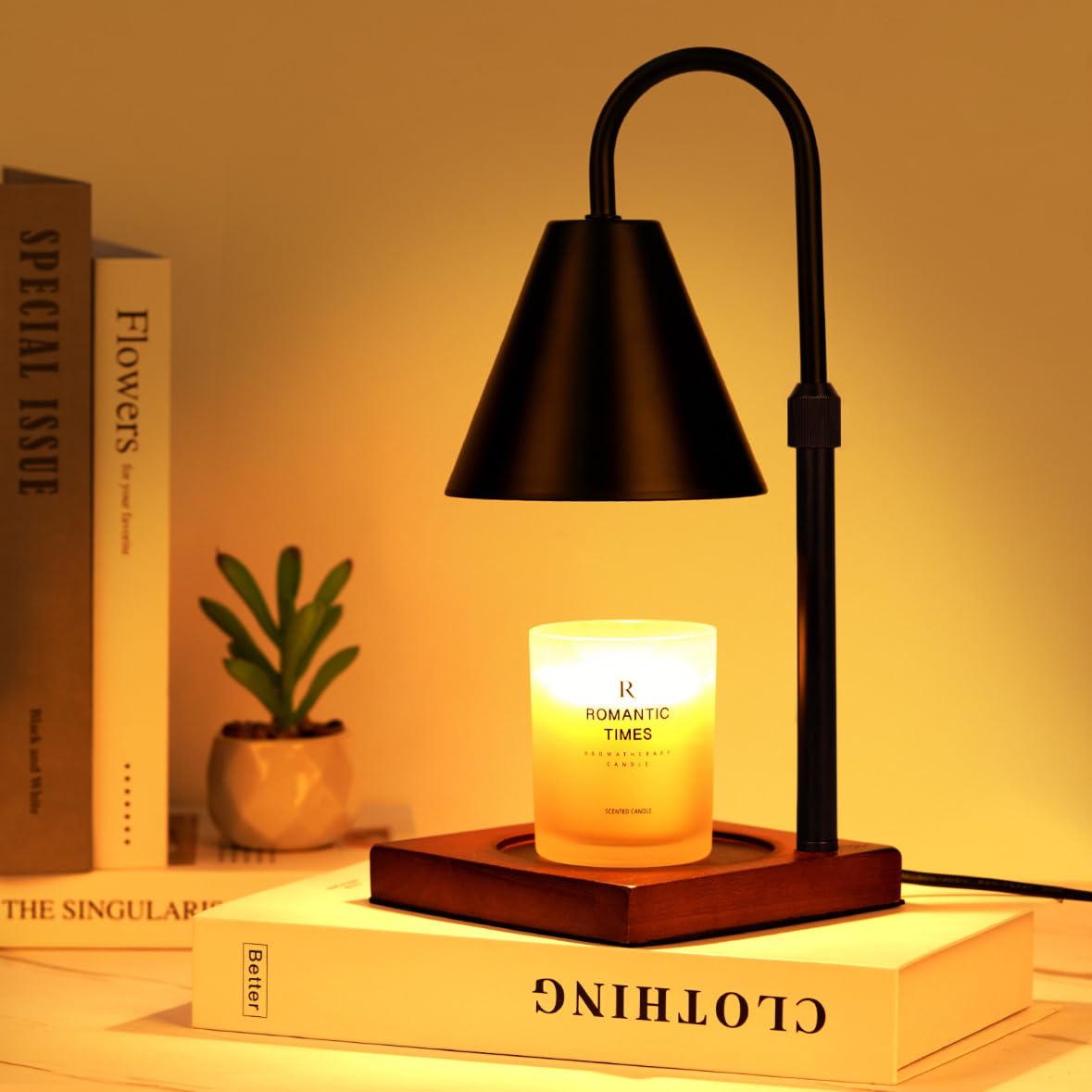 Modern Candle Warmer Lamp with Timer, Dimmable Candle Lamp Warmer, Men Women for Birthday Gifts, Valentines Day Gifts, Black Candle Warmer, Adjustable Candle Light, Cozy Living Room Bedroom Home Decor