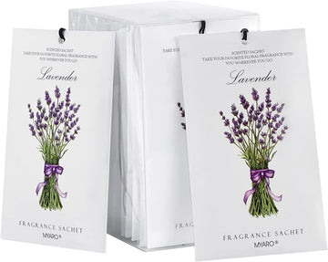 MYARO 12 Pack Lavender Scented Sachets| Odor Eliminator & Air Freshener for Drawer, Closet, Car, Shoes, Gym Bag, Suitcase| Home Fragrance Gift Set
