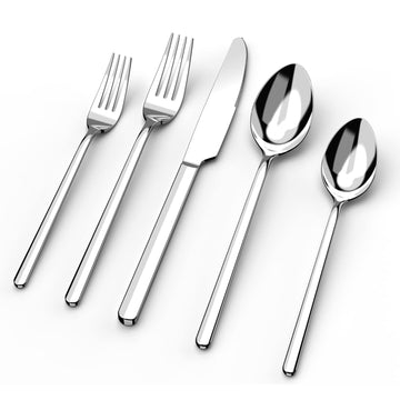 KINGSTONE Silverware Set, 20 Piece Flatware Cutlery Set for 4, 18/10 Stainless Steel Silverware Mirror Polished Dishwasher Safe for Home, Restaurant